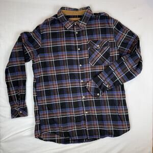 CQR Plaid Flannel Button Down Shirt – Black Blue Red (Size XL Tall)